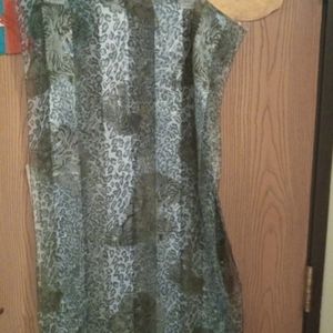 SILK feel Grey tiger leopard scarf 26×66